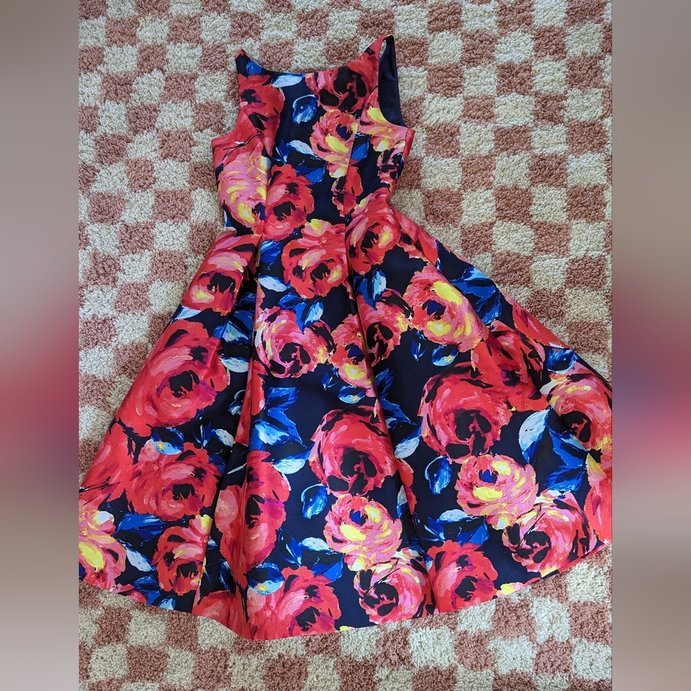 Adrianna Papell Floral Print Mikado Dress ( Size 2) - Picture 2 of 5